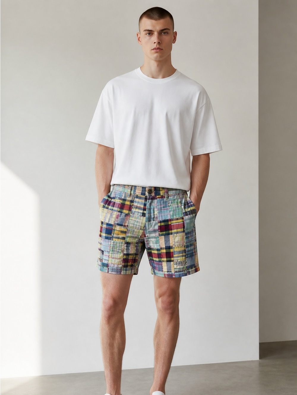 Vintage Men’s J.Crew Madras plaid cotton shorts size 33